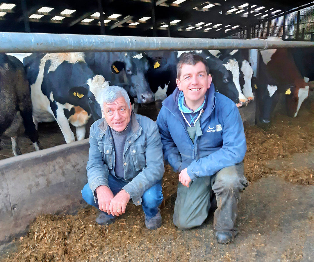 Stephen Gibson, right, with his father Nevin from Hollowbridge Farm.